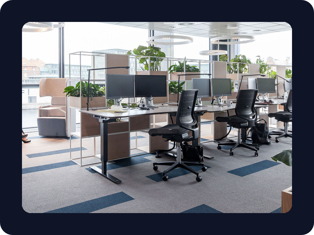 Illustrated commercial cleaning setting