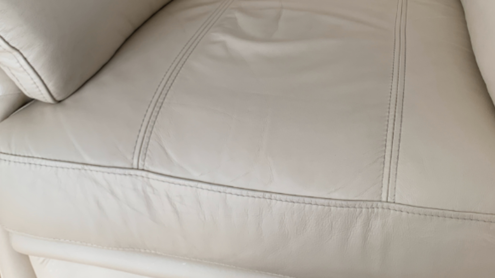 Cream leather sofa seating area after professional leather cleaning and conditioning in Birtley