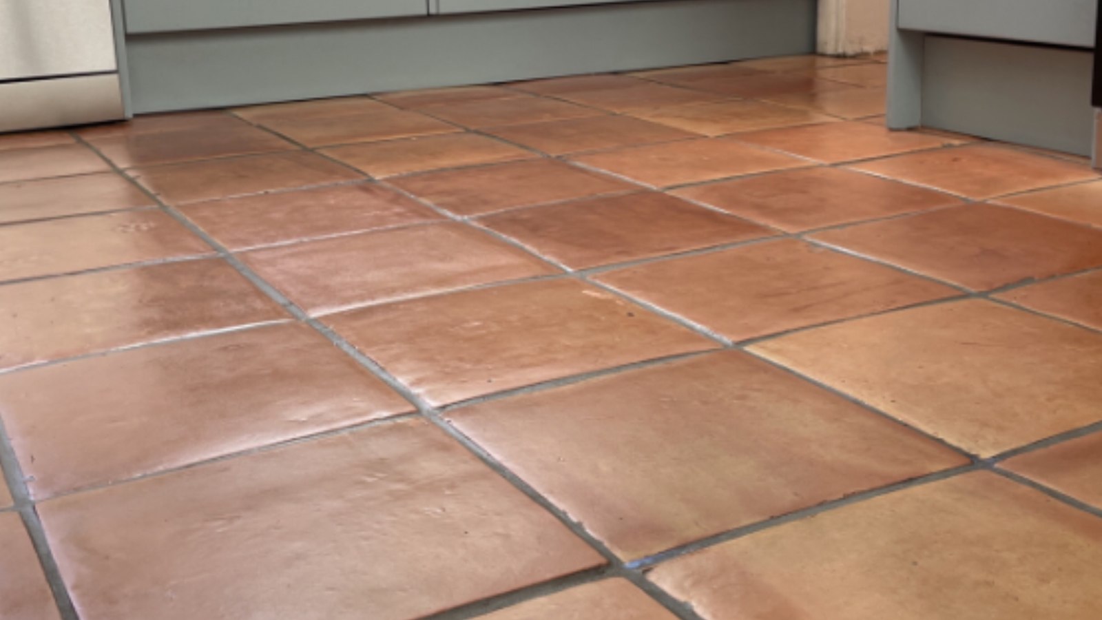 Traditional quarry tile floor in Ryton after cleaning and satin sealing restored a fresher appearance